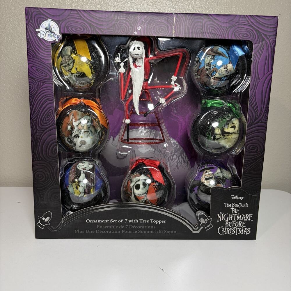 Disney The Nightmare Before Christmas Ornament Ball Set and Tree Topper Star
